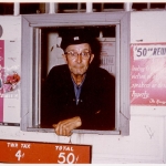 Earl Spadt (William Beck's father) selling tickets, 1950's.