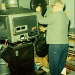 William Beck operating the projectors in the 1970's.