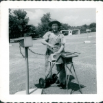 Earl Spadt fixing the speakers made at Dieter's Foundry in Cherryville, PA.