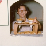 Alice Beck serving her delicious french fries.