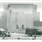 Painting the first screen after construction, 1946.