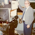 William Beck operating the projectors in the 1970's.